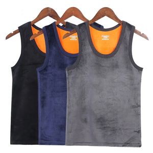 Men's Thermal Underwear Winter Thermal Underwear Men Undershirts Double-side Thin Fleece Elastic Fitness Tank Top size L to 4XL 231130