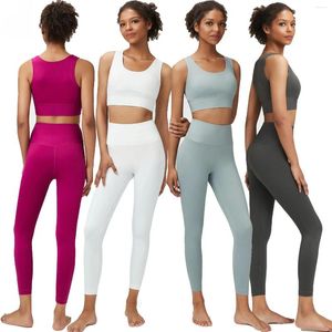 Active Sets LO Tuta sportiva da fitness a vita alta da donna Set di due pezzi di supporto per yoga