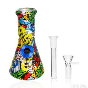 205mm Water Pipe Mini Smoking Pot Watercolor Acrylic 18MM Glass Pump Popular Tobacco Hookah Bongs Smoking Accessory