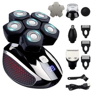 Barbeadores elétricos WAH Head Shaver 5 em 1 Navalha para homens carecas Aparador com costeletas de cabelo do nariz Clipper à prova d'água Wet Dry Grooming Kit 231129