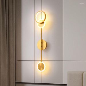 مصباح الجدار النحاس 70 سم LED LED SCONCE لإضاءة المدخل لاعبا اساسيا غرفة المعيشة غرفة نوم المنزل الضوء