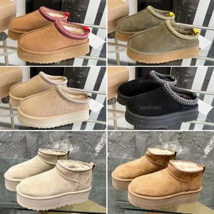 Buty designerskie Kobiety Tazz Sippers Fashion Tasman Fur Slajdes Classic Seed Mini Platform Bot-On Luksusowe zamszowe wełniane botki kostki Rozmiar 35-41