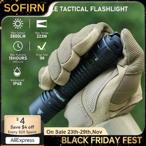 Tochas Sofirn SC28 XHP50D LED 2800Lm Tipo-C Lanterna Recarregável Protable Poderoso 21700 Tocha EDC Flash Light IPX8 para Camping Q231130