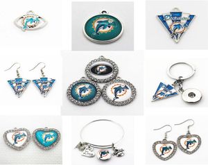 US Football Team 51020pcs Miami Charms Dolphins Dangle Charms Sports DIY Bracelet Necklace Pendant Jewelry Hanging Charms3599456
