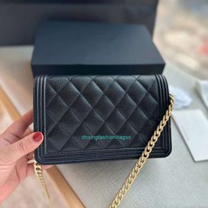 Tasarımcı Crossbody Bags Kadın Woc Cüzdan Vintage Kanal Kart Cep Kalitesi Çanta Gerçek Deri Lüks Marka Omuz Altın Gümüş Zincir Siyah Çantalar