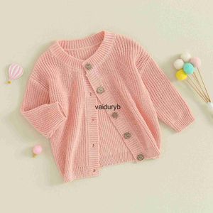 Cardigan ldren Neonate Ragazzi Maglione lavorato a maglia Carino manica lunga Tinta unita Abbottonato Casual Abbigliamento per bambini Autunno Crochet Topsvaiduryb