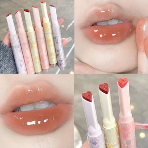 Lippenstifte Jelly Mirror Lippenstift Glanz Antihaft-Cup-Tönung Herzförmiger feuchtigkeitsspendender Lipgloss Langlebig 231129