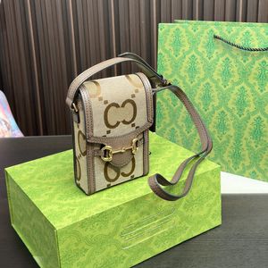 Luksusowe marki Projektant Torby telefoniczne unisex luksusowe podwójne litera wytłaczana torba na ramię