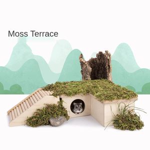 Supplies Handmade Natural Moss Hamster Mat Hamster Terrace Hamster Cage Landscaping Supplies Hamster Accessories Hamster MultiRoom Mat