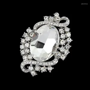 Brooches Detailed Big Glass Crystal Weddinng Women Bridal Brooch Silver Plated Selling Diamante Lady Scarf Pins