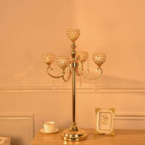 Hög ljushållare för ogräsande mittpunkt Metallbord Candelabra Home Flowers Vase Stand Ljusstake For Events Decor IMake271