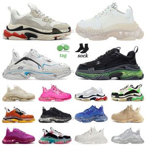 Triple S Designer-Schuhe, Plateau-Sneaker, Mann, Frau, Leopardenmuster, Schwarz, Grün und Neonrot und Weiß, Rosa, Vintage-Beige, Do-Old-Herren-Damen-Sneaker, Tennis-Trainer