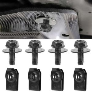 Atualização Atualização 20 PCS Parafusos do corpo do carro Clipe de porca em U M6 Tampa do motor Undertray Splash Shield Guard Pára-choque Fender Liner Retentor Fastener Parafusos de rebite