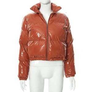 cappotto da donna cappotto invernale da donna verde neon shinny corto manica lunga cappotto invernale a bolle piumino da donnapiumino donna 6CIZA