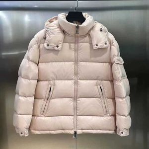 Parkas femininas 2023 inverno novo m feminino estrela rosa maia engrossado pato branco para baixo rosto brilhante casaco solto