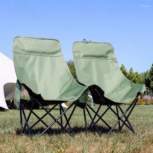 Camp Furniture Camping Outdoor Moon Chair 2 PCS High Back Bortable Folding Fishing Picnic Stall Leisure Strong