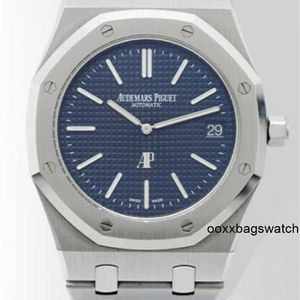 Orologi autentici online Orologio da uomo Audemar Pigue Royal Oak 15202ST OO0944ST03 Orologio meccanico automatico con piastra blu 39 mm HB8R