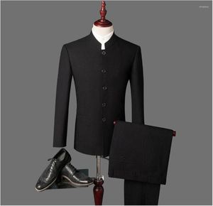 Trajes masculinos vestido de noiva preto mais recente casaco designs de calça masculina noivo de petiscos de peito para homens roupas formais (gravata de calças de jaqueta)