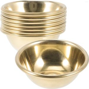 Skålar 7 datorer Copper Bowl Yellow Decor Mini Votive Tealight Holder Brass Sacrifice Water Cup