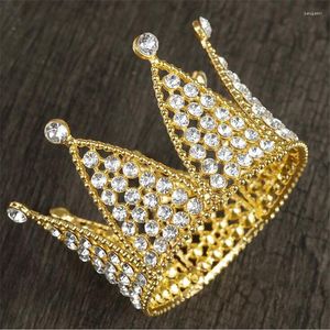 Hair Clips Rhinestone Small Diadem For Kids Bridal Tiaras Wedding Crown Children Round Baroque Headband Jewelry Accessories