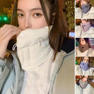 Scarves Cozy Winter Scarf Waterproof Padded Warm Windproof Neck Wrap With Button Closure Unisex Solid Color Warmer