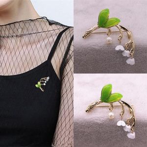 Broschen Emaille Glocke Orchidee Blume für Frauen Blumenabzeichen Brosche Pins Blendschutz Anzug Hochzeit Schmuck Manschette Kragen Nadel