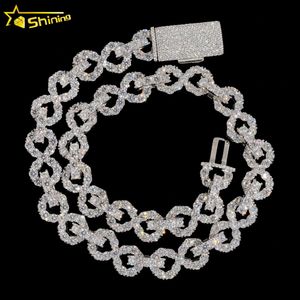 Shining Jewelry Rapper Style 13mm Infinity Link Chain Vvs Moissanite Diamond Necklace Cuban