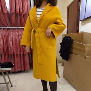 Loeweev Designer Top Quality Loeweev New Fashion Designer overcoat2018 New Roewe Cashmere Coat Green Yellow Coat New Fashion Designer