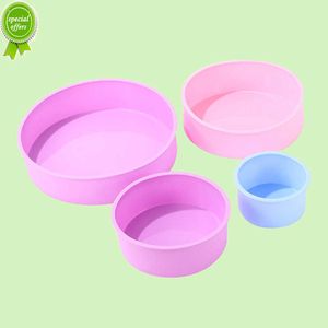 Ny 4 6 8 10 tum rundform mögel silikon liten tårta bakning pan mousse fondant cylinder mögel för konditori dessert gelé grossist