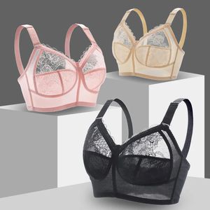 Bras Largesize Back Light and Thin SpongeFree Wireless Breable Bh Women's Large Byst Liten Breast Holding Samla Fat 231129