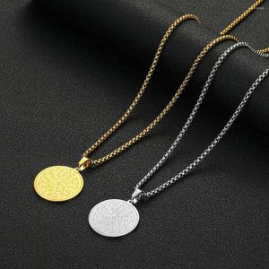 Chains Stainless Steel 72 Names Of The God Moses Gold Plated Pantend Necklace For Men And Women