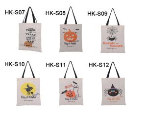 6 Stile große Halloween-Tragetaschen, Party-Leinwand, Süßes oder Saures-Handtasche, kreatives Festival, Spinne, Süßigkeiten-Geschenktüte für Kinder ZZ