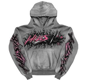 Hellstar Studios yarasa rapçi hip hop sokak kapşonlu erkek tasarımcı hoodies bayan sweatshirtler kazak erkek kıyafetler spor koşusu