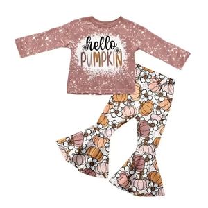 Clothing Sets Halloween Fall/Winter Siblings Baby Girl dress onesie Two-piece hooded top Pumpkin print children's long-sleeved costume 231129