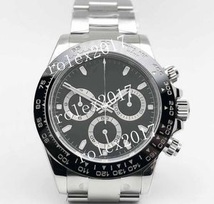 ZFF Factory Men's 904L 4130 116500オートマチック完全機能クロノグラフと、セラミックベゼル904Lサファイア40mm腕時計で完全に装飾されたオートマチック