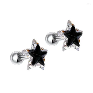 Stud Earrings GEOMEE 1Pcs 316L Steel Star Rhinestone Cartilage Barbell Ear Bar Piercing Earring Brinco For Sexy Girl