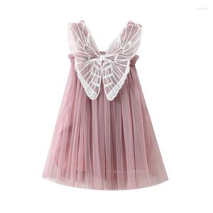 Vestidos de menina criança bebês princesa tule tutu tutu vestido mangueira malha borboleta asas