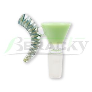 DHL!!! Beracky High Quality Smoking Glass Bowl with Slyme Spiral Horn 14/18mm Male Heady Glass Bong Bowl Piece Smoking Accessories For Glass Water Pipes Dab Oil Rigs