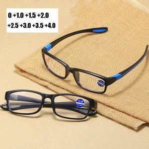 Occhiali da sole Flessibili TR90 Occhiali da lettura sportivi per uomo Donna Occhiali vintage anti luce blu Protezione per gli occhi Occhiali da presbiopia To 4.0
