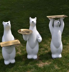 Polar Creative Bear Floor Decoration Living Room TV Cabinet Porch Tray El Home Gift8705976