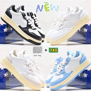 Nya USA Designer Shoes Medalist Low Leather Sneaker Black White Green Red Azure Blue Silver Pink Gold Lilac Navy Womens Casual Sneakers Trainers