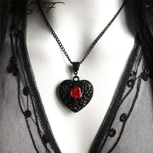 Kolye Kolyeleri Kırmızı Gül Gotik Viktorya Romantik Sevgililer Hediyesi ile Kırmızı Gül Gotik Viktorya Romantik Sevgilisi Alternatif Mücevherat