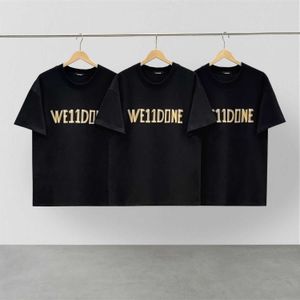 Wedone Summer短袖新しい折り紙小さな市場ハイストリートルーズファッションInstagram夏のメンズTシャツ