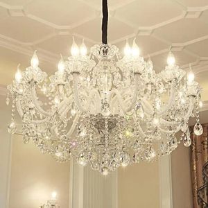 Lustres de cristal de luxo 18 luzes lustre de chuva iluminação grande para sala de estar jantar quarto ilha