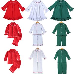 Pijama família combinando pijama bebê crianças meninas meninos crianças vermelho verde branco natal algodão pjs 231129