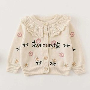 Cardigan inverno primavera abbigliamento per neonati neonate che lavorano a maglia maniche lunghe ricami floreali cappotto maglione neonatovaiduryb