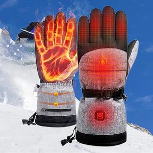 Лыжные перчатки зимние с подогревом, USB перезаряжаемый термосенсорный экран с электрическим подогревом для мужчин и женщин, теплые перчатки с подогревом Guantes 231129