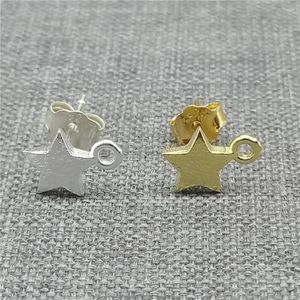 Studörhängen 4prs av 925 Sterling Silver Matte Star Earring Posts w/ Closed Jump Ring for Celestial Jewelry