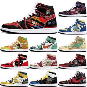 Personaggi anime alla moda fai-da-te antiscivolo per scarpe da basket da uomo donna personalizzate squisite comode sneakers giallo scuro