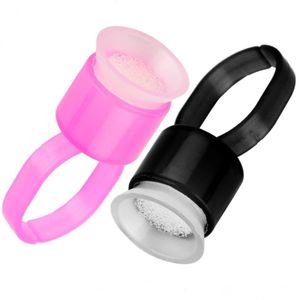 Tattoo Inks 50Pcs/100Pcs Tattoo Ink Black Pink Cap Ring Pigment Cup With Sponge Accessories Microblading Holder Drop Delivery Health B Dhvec